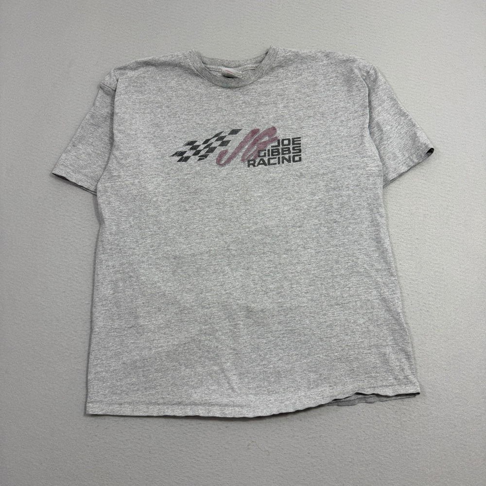 Vintage Nike Joe Gibbs Racing Graphic Shirt Men's Xl Gray Racing Made In Usa